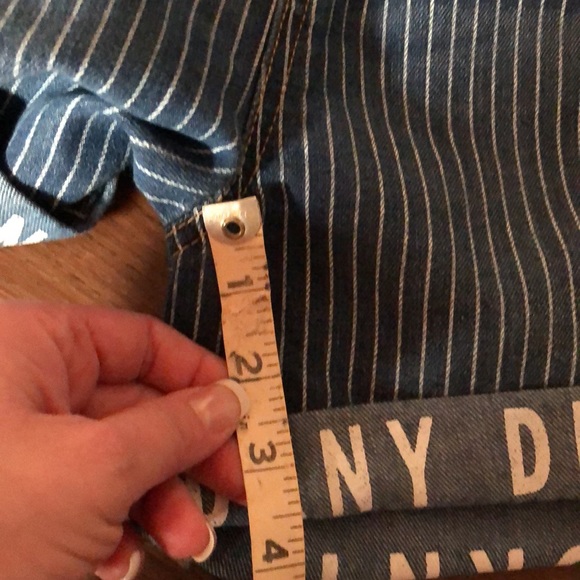 GIRLS - DKNY Stripe Short Overalls - Size 10 - Picture 9 of 9